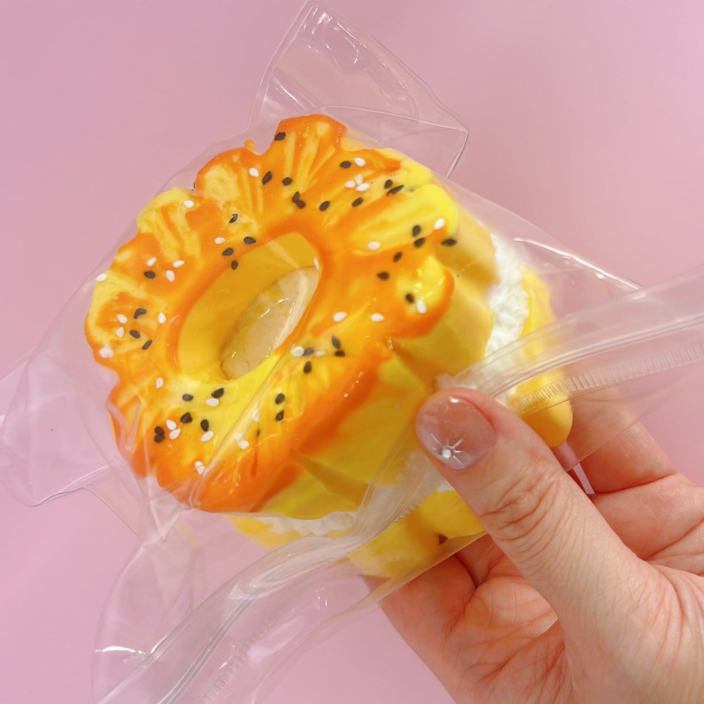 Cream-Filled Triple Pineapple Taba Squishy Toy 280g