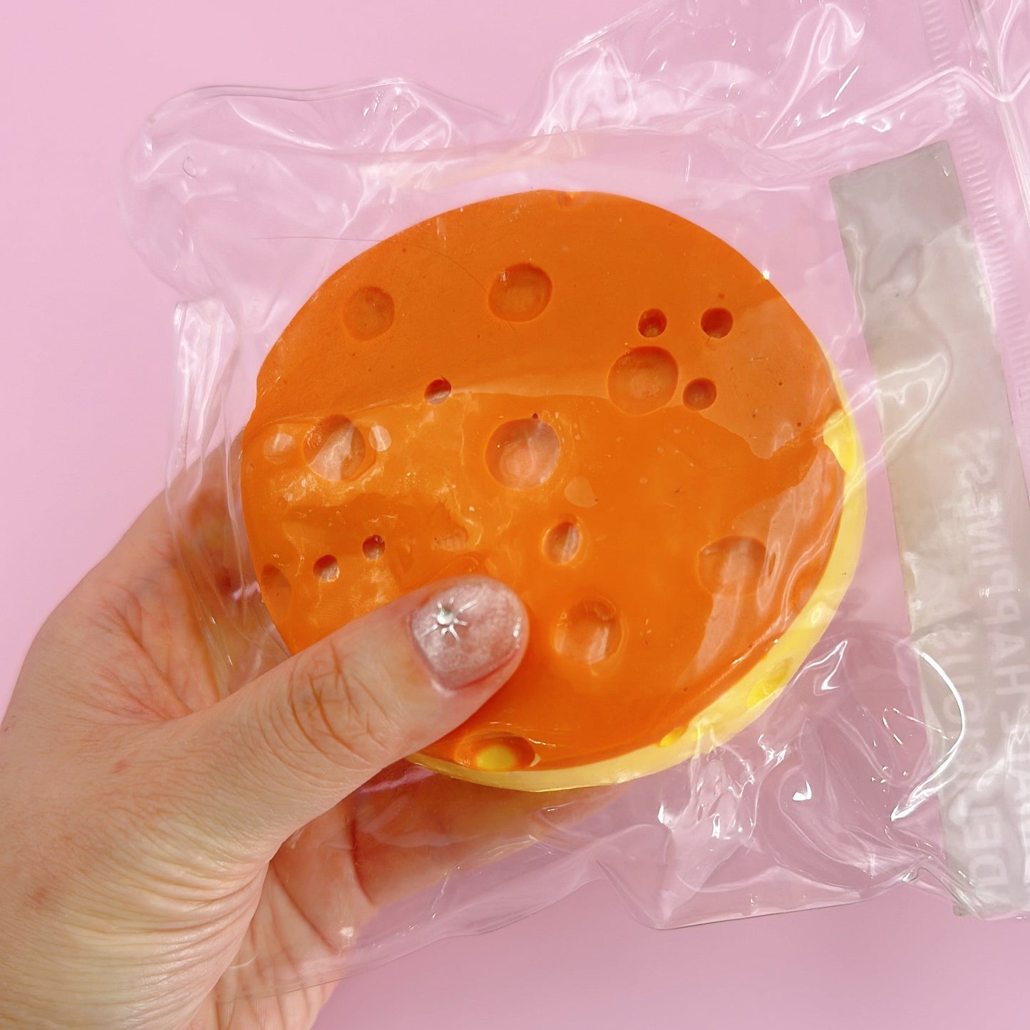 Round Charcoal-Grilled Cheese Taba Squishy Toy 260g