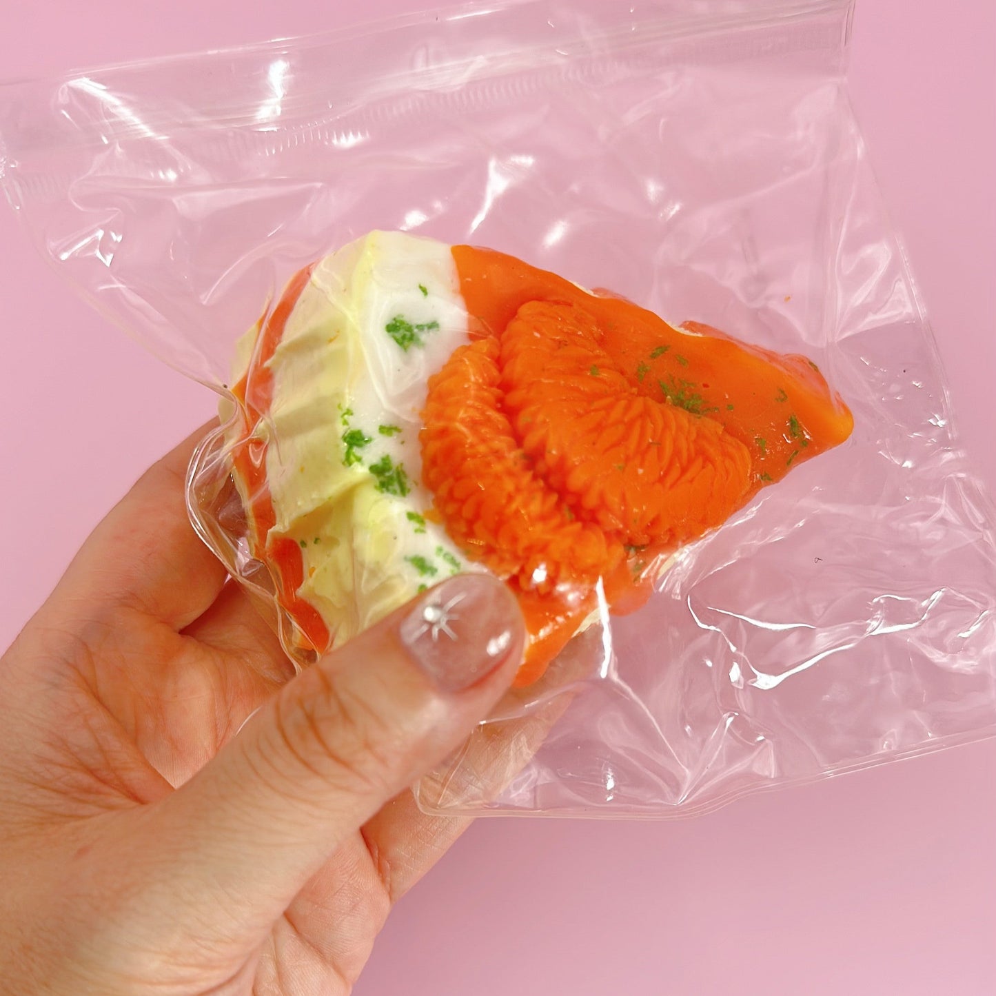 Orange Triple-Layer Mousse Taba Squishy Toy 170g