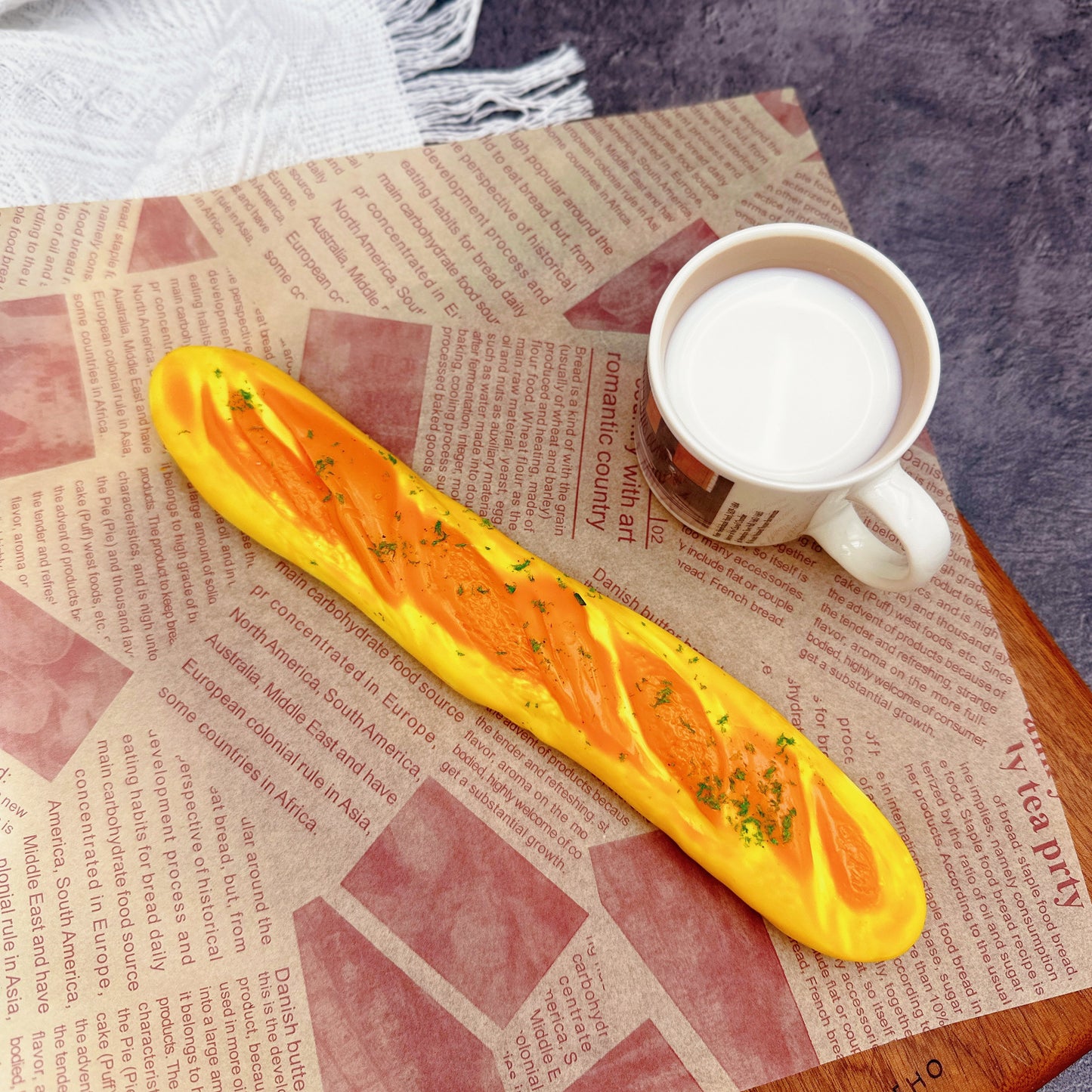 Cheese And Milk Baguette Taba Squishy Toy 160g